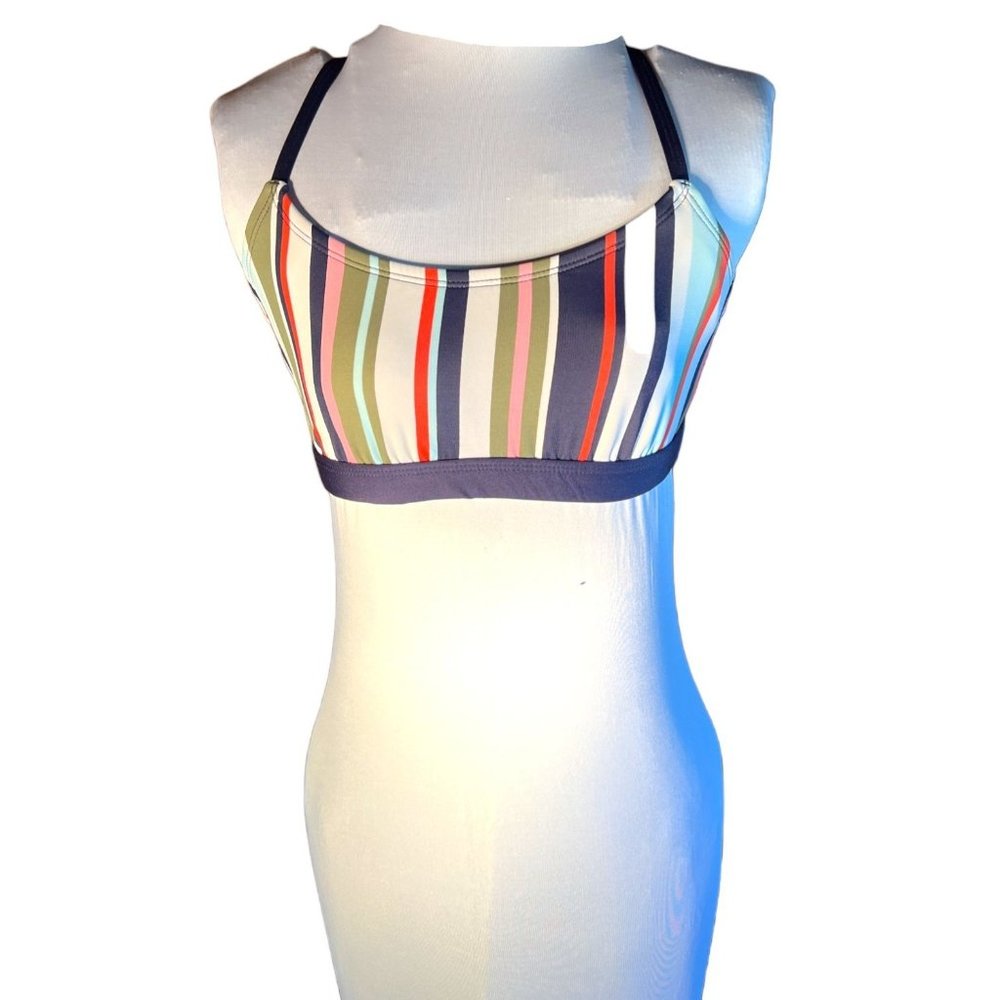 Kona Sole Stripped Bathing Suit TOP (only) Size S